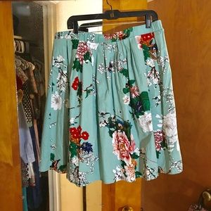 Plus size vintage inspired floral skirt XXL